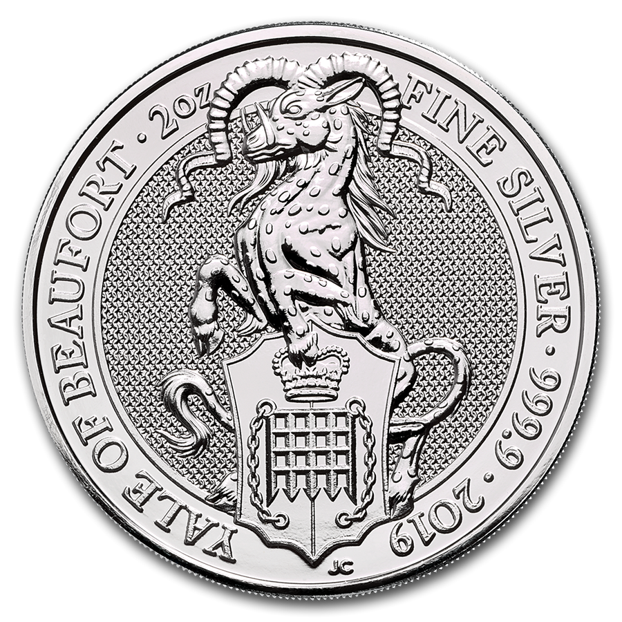 Lingot-monnaie En Argent Fin 9999 - 2 Onces, Yale Of Beaufort, Année 2019, Pureté 0.999 - Collection Ou Investissement
